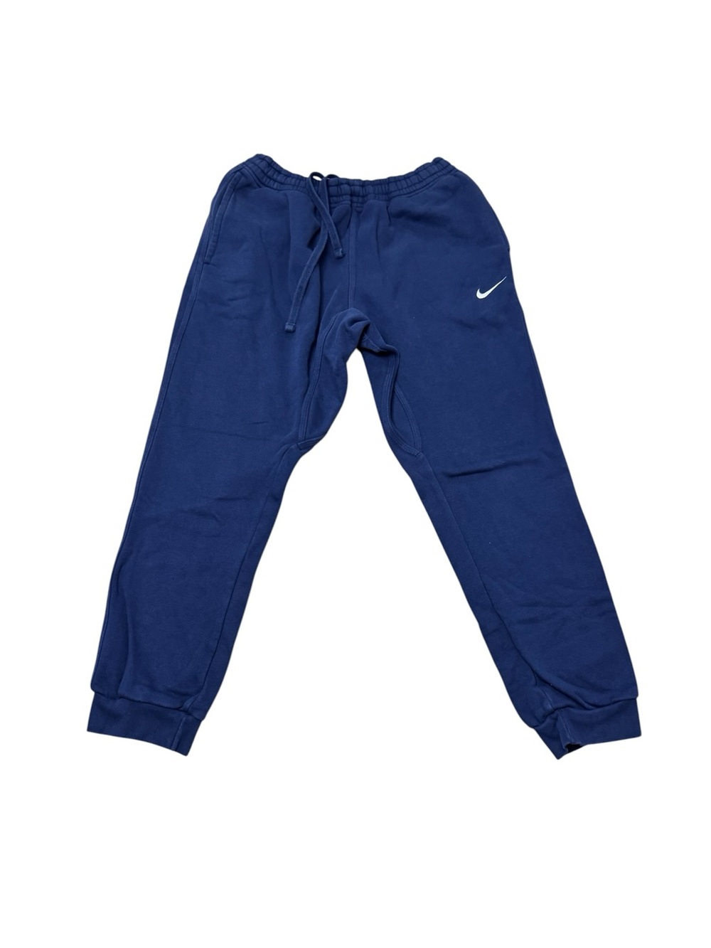 Nike | Youth Kids Navy Jogger Sweatpants with White Swoosh Pockets Drawstring L